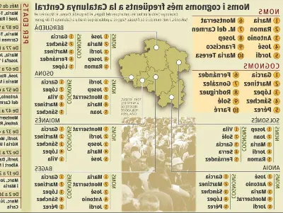 Els cognoms més comuns a la comarca del Gironès